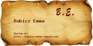 Babicz Emma névjegykártya